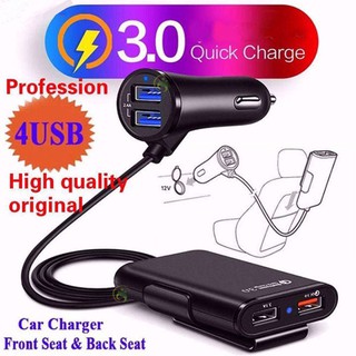 【Hot】เครื่องชาตแบต 12v ที่ชา 4 USB พอร์ตเร็ว3.0 &amp;2.4A &amp; 3.Aทีชาตแบตในรถ24vที่ชาร์จในรถหัวชาร์จในรถช่องเสียบUSBในรถ