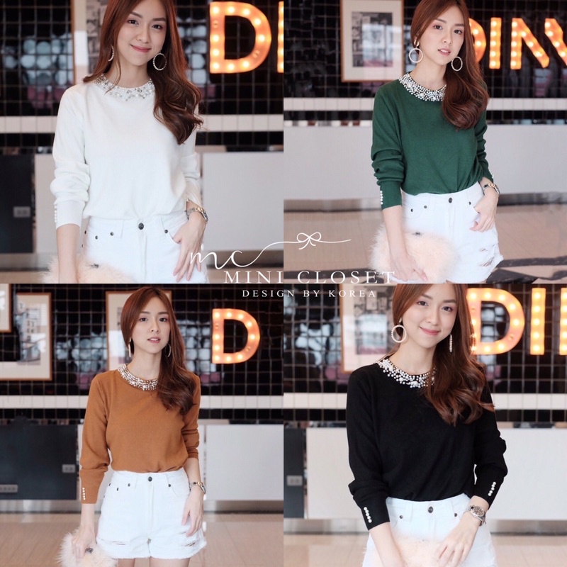 เสื้อไหมพรม-เสื้อใส่ทำงาน-เสื้อสีเขียว-minicloset