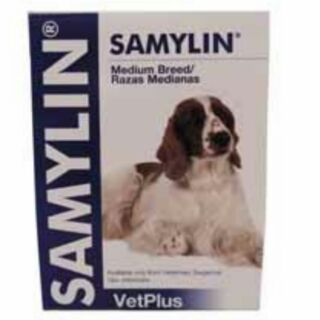 Samylin medium breed อาหารเสริมบำรุงตับแบบผงโรยอาหาร อาหารเสริมบำรุงตับสุนัข  ทะเบียนอาหารสัตว์ 0208540026