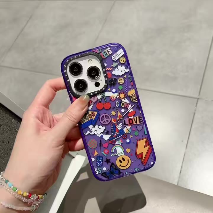 ส่งของขวัญ-เคสไอโฟน-11-12-13-14-pro-max-การ์ตูน-กราฟฟิตี-สไตล์คู่รัก-แฟชั่น-ความนิยม-ฤดูร้อน-case-for-iphoneป้องกันก