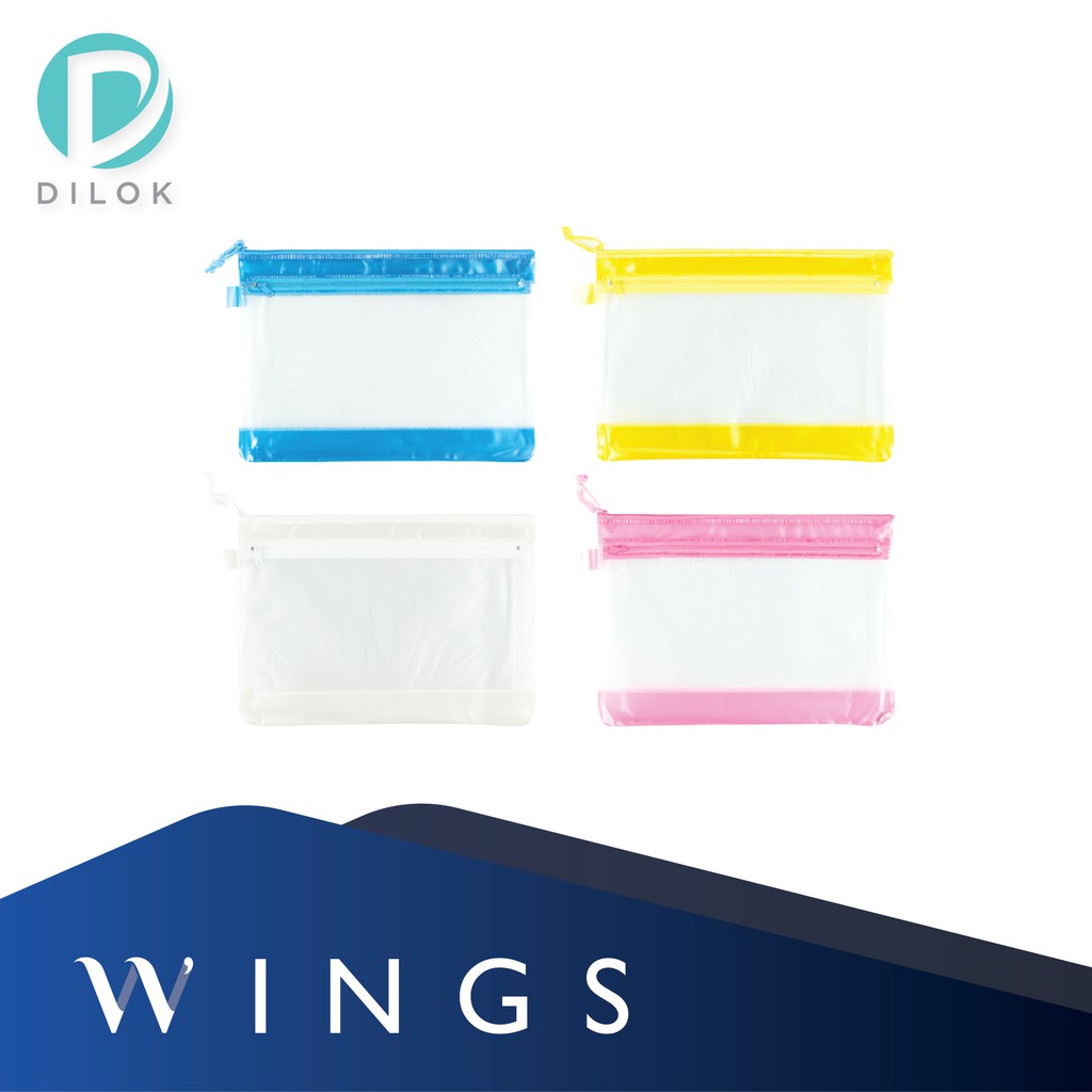 ราคาและรีวิวWINGS ซองซิปคู่ (ใสทึบ) A5  SRB1028