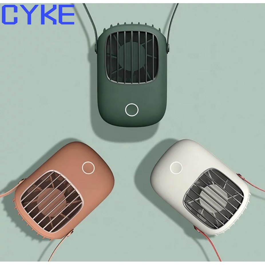 สินค้าขายดี แท้% CYKE พัดลม ลมแรงเสียงเงียบ แขวนคอ USB Fan แบบพกพาพัดลม ...