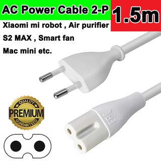 สายไฟ AC แบบ 2 รู สีขาว,ดำ แบบดี Power cable 1.5M Figure 8 C7 to 2 Pin Plug for PS4 apple TV DVD Camera PC Notebook,Mi