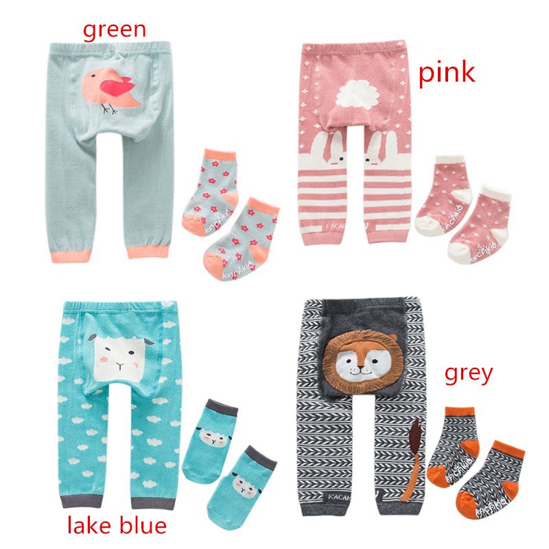 babyworld-กางเกงเลกกิ้งลายการ์ตูน-ถุงเท้า-สำหรับเด็กผู้หญิง
