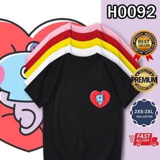 เสื้อยืด - 🌈หุ้นท้องถิ่นH0092MENGลาหัวใจสีแดงBTSคาวาอี้เคป๊อปสไตล์เกาหลีเสื้อยืดฤดูร้อนขนาดหลวมโรง