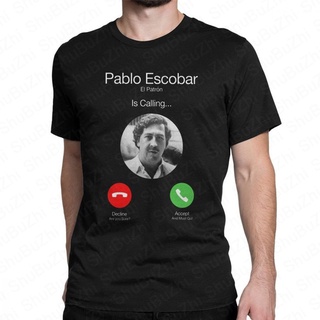 Pablo Escobar โทรหาผู้ชายเสื้อยืด El Patron ตลกโทรศัพท์เสื้อฝ้าย O คอเสื้อยืดประเดิมฤดูร้อน