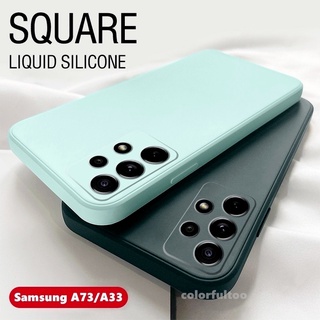 เคสโทรศัพท์ ซิลิโคนนิ่ม กันกระแทก ปิดด้านหลัง แบบตรง แฟชั่น สําหรับ Samsung Galaxy A73 A53 A33 A23 A135F A13 4G 5G A53