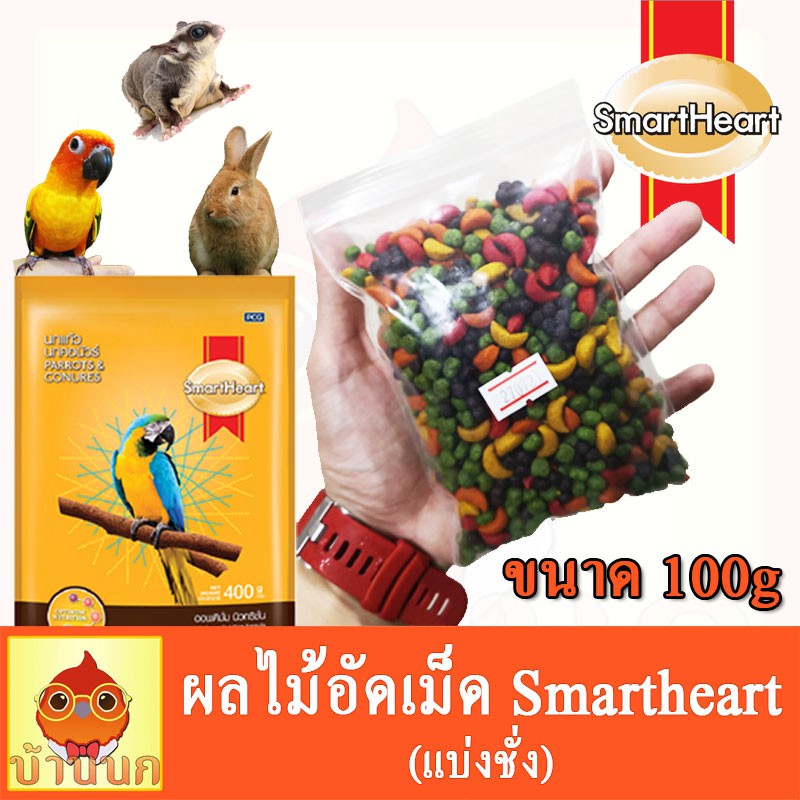 ผลไม้อัดเม็ด-สำหรับ-นกแก้ว-หนู-กระต่าย-สัตว์ฟันแทะทุกชนิด-smartheart-แบ่งขาย