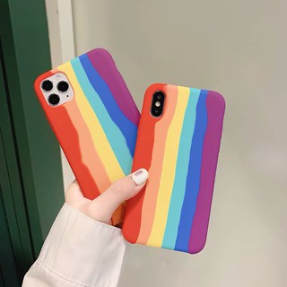 [ พร้อมส่ง ] Case Xiaomi Redmi Note8 งานกำมะหยี่สายรุ้ง เคสสายรุ้งไล่โทนสีนิ่ม Redmi Note8