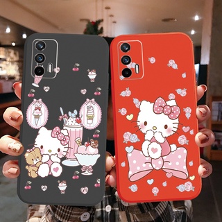 เคสโทรศัพท์มือถือ ขอบสี่เหลี่ยม ลายเฮลโลคิตตี้ สําหรับ OPPO A16 A94 A53 A15 A12 AX7 A52 A72 A92 A74 A54 5G