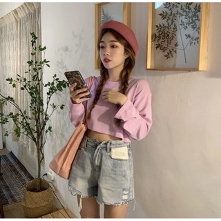 SALE Knit crop (ชมพู)