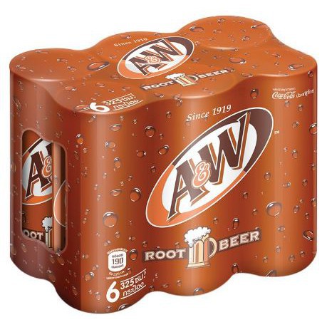 ราคาพิเศษ!! น้ำอัดลม รูทเบียร์ เอแอนด์ดับบลิว ขนาด 325ml/กระป๋อง แพ็คละ ...