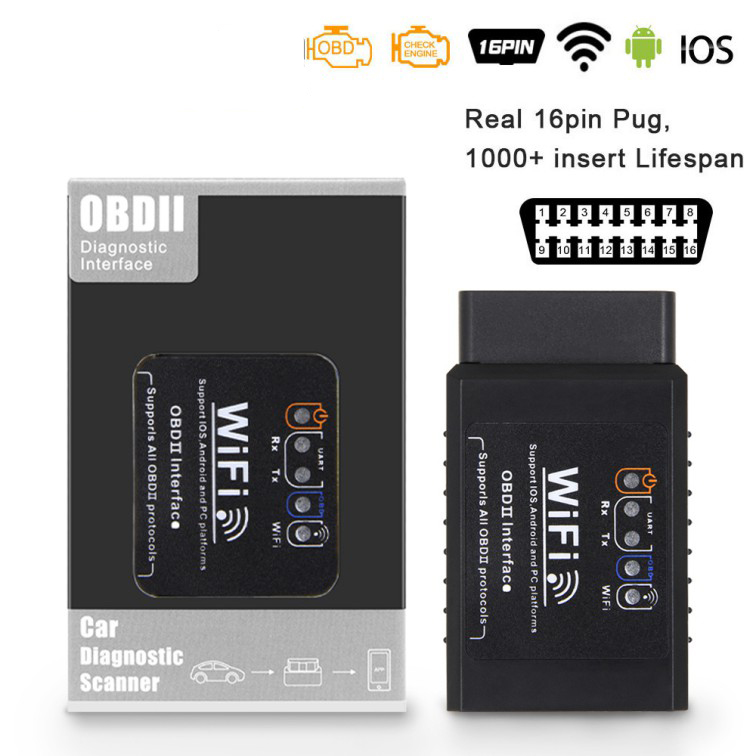 ภาพหน้าปกสินค้าELM327 WIFI OBD2 เครื่องสแกนเนอร์เครื่องมือวินิจฉัยรถยนต์อัตโนมัติ เครื่องสแกนรถยนต์ สมาร์ทเกจ OBD scanner อ่าน จากร้าน auto_carmotor บน Shopee