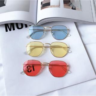 Lady European Style Polygonal Metal Sunglasses Personality Trend Glasses Colorful Ocean Lens Women Sunglasses