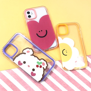 เคสประกบ 2 oppoA15ชิ้นขอบสี เคสมือถือแฟชั่น เคสการ์ตูน TPU ซิลิโคน