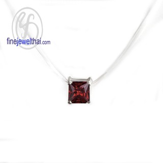 Finejewelthai-จี้โกเมน-โกเมน-จี้พลอย-พลอยประจำเดือนเกิด-Garnet-Silver-Pendant-Birthstone--P1088gm00 (ราคาต่อชิ้น)