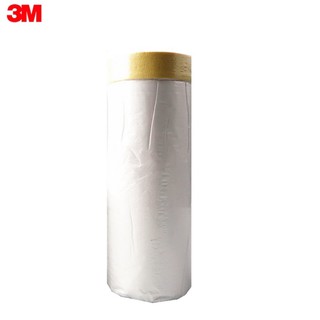 3M 7021A 900MMx25M พลาสติกปิดพ่นสี ชนิดมีเทปกาวในตัว Pre-taped Masking Film Tape