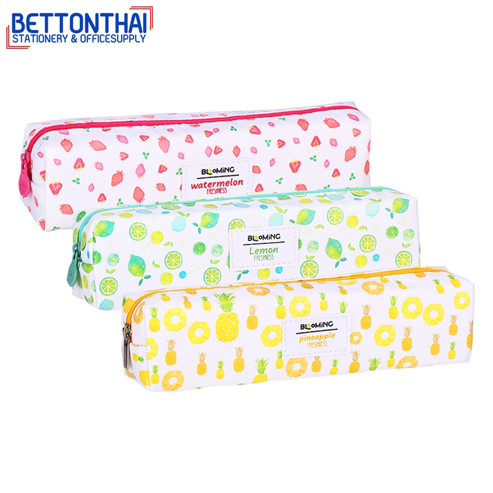 deli-z86702-pencil-pouch-กระเป๋าดินสอแฟนซีลายผลไม้-blooming-สีสนสดใส-คละลาย-1-ชิ้น-กระเป๋าดินสอ-กล่องดินสอ-school