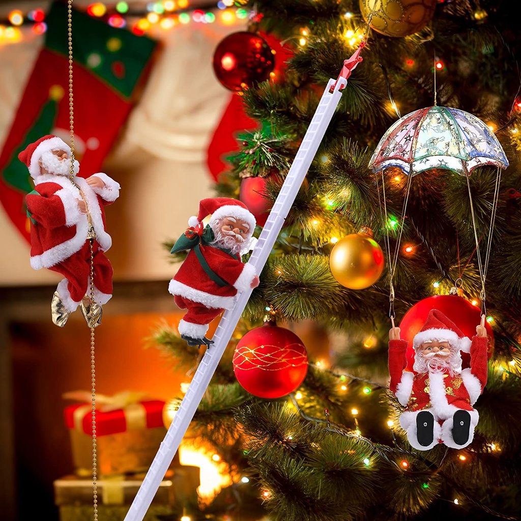 พร้อมส่ง-ซานตาคลอสปีนเชือกโดยอัตโนมัติ-ตกแต่งหน้าต่าง-ของขวัญคริสต์มาส-ของเล่นซานต้า-ไฟฟ้า-ของเล่นยัดไส้