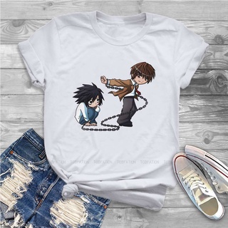 T-shirt  เสื้อเชิ้ต ลายการ์ตูนอนิเมะ Deviant Art Death Note สไตล์วินเทจ แฟชั่นฮาราจูกุ สําหรับผู้หญิงS-5XL