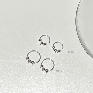 ภาพขนาดย่อของสินค้าลด 45.- tripple ball hoop earring/ silver925 /ต่างหูเงินแท้925 ต่างหูมินิมอล/ต่างหูห้อยเม็ดบอล