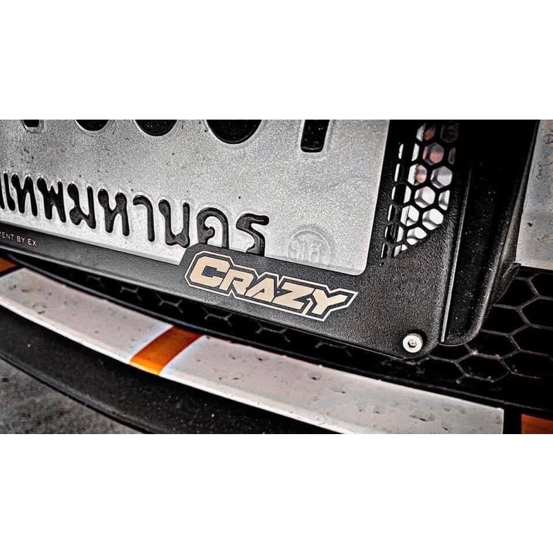 กรอบป้ายทะเบียน-แบรนด์-crazy-car-งานสแตนเลส-304-แพคคู่