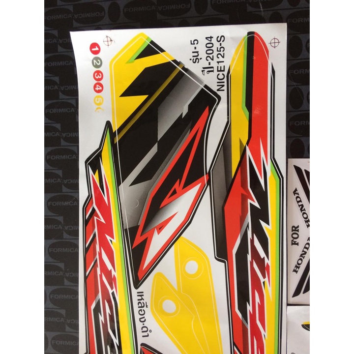 สติ๊กเกอร์ NICE ไนท์ 125 S ปี 2004 รุ่น 5 ติดรถสีเหลือง-ดำ ราคาถูก ...