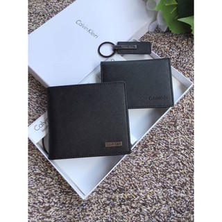 แท้💯 outlet Calvin Klein Leather Gift Set เซ็ตสุดคุ้ม!! ซื้อ 1 ได้ถึง 3 ชิ้น กระเป๋าสตางค์ใบสั้น วัสดุหนังวัว