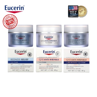 [พร้อมส่ง] Eucerin, Q10 Anti-Wrinkle Face Creme (48 g) / Redness Relief Night Creme (48 g)