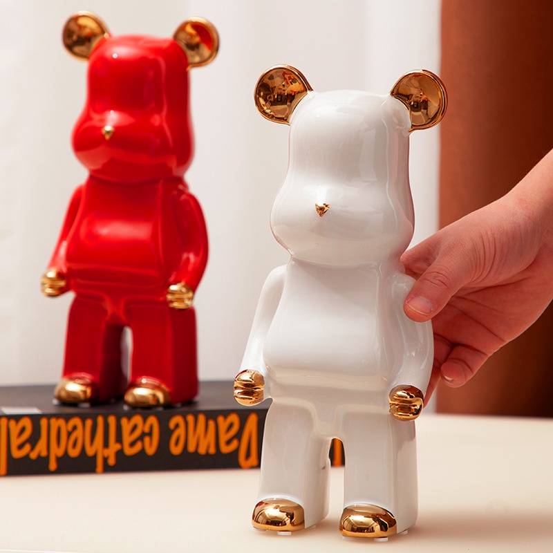 กระปุกออมสินเซรามิค-รูปหมีโหด-สําหรับตกแต่งบ้าน-ห้องนั่งเล่น