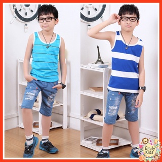 [D121] เสื้อแขนกุดเด็ก 7-12 ปี, ผ้าฝ้ายแท้ สะดวกสบาย ความปลอดภัย ลายสุ่มสี