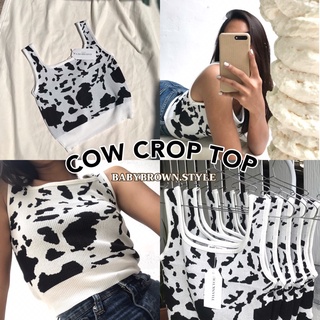 𝗖𝗢𝗪 𝗖𝗥𝗢𝗣 𝗧𝗢𝗣 🐮🐄 เสื้อกล้ามไหมพรมลายน้องวัว กรอกโค้ด👉🏻 WMZCYP ลด 10% ไม่มีขั้นต่ำ ลดสูงสุด 20.-