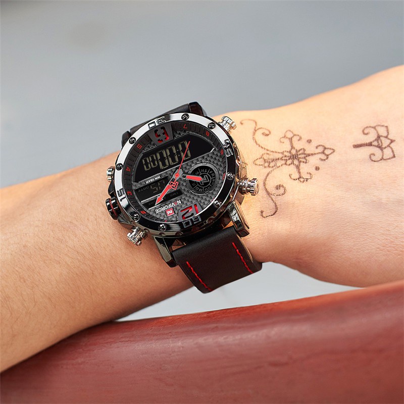 นาฬิกา-สายนาฬิกาข้อมือซิลิโคน-naviforce-ประกันศูนย์ไทย-1-ปี-nf9134-สีดำแดง
