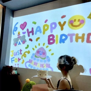 ภาพขนาดย่อของภาพหน้าปกสินค้าโปรเจคเตอร์วันเกิด มีลายใหม่ไม่ซ้ำใคร Birthday projector พร็อพวันเกิด ปาร์ตี้วันเกิด จากร้าน salebuddy บน Shopee ภาพที่ 7
