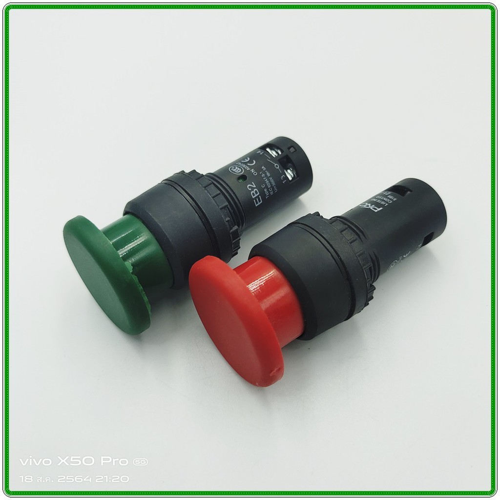 model-eb2f-11m-push-button-switch-22mm-สวิตซ์กดหัวเห็ด22มิล-แบบต่อตรง-สีแดง-เขียว