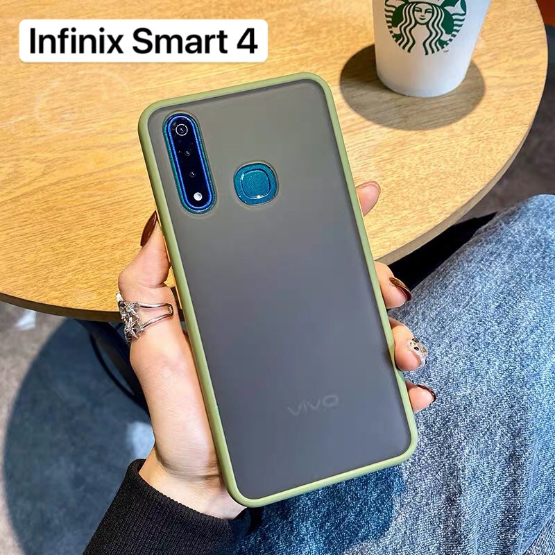 ส่งจากไทย-case-infinix-smart-4-เคสกันกระแทก-ปุ่มสีผิวด้าน-ขอบนิ่มหลังแข็ง-infinix-smart-4-พร้อมส่ง