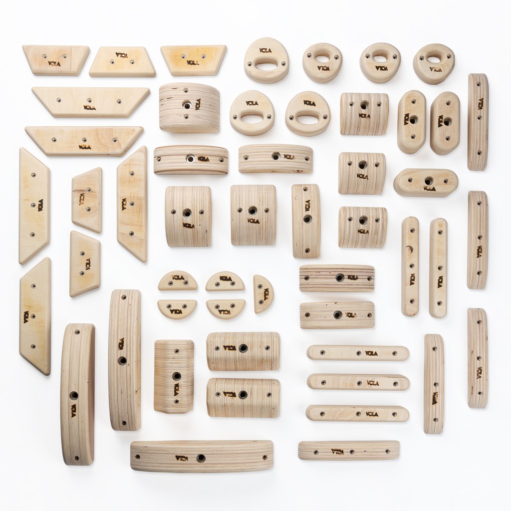 VOLA Wooden Hold Set L, Climbing holds, Rock climbing, Climbing wall