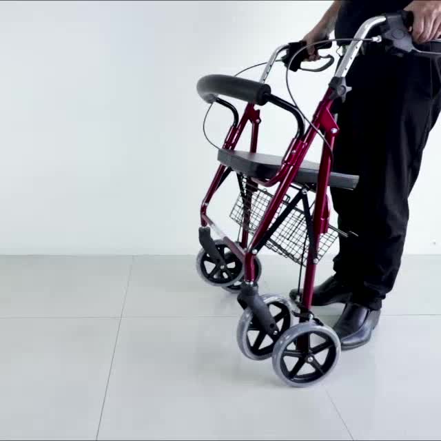 รถเข็นวีลแชร์-รถเข็น-walker-รถเข็นพยุงเดิน-wheelchair-rollator-รถเข็นหัดเดิน-2-in-1-ล้อ-8-นิ้ว-ประกัน-1-ปี