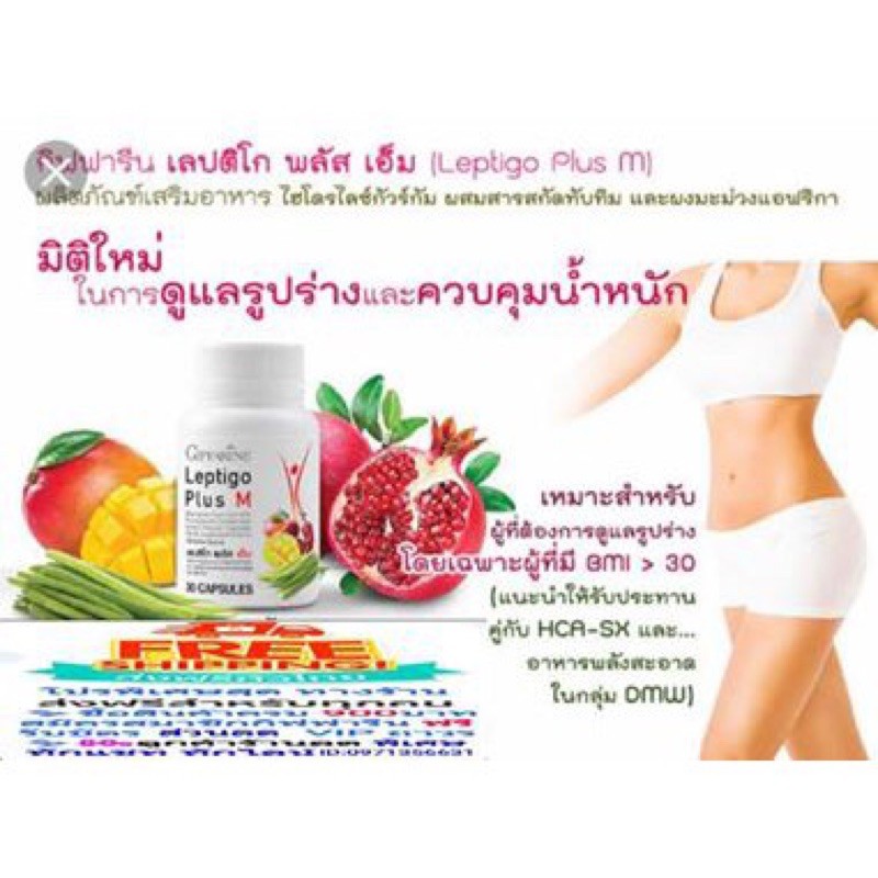 ส่งฟรี-เลปติโก-กิฟฟารีน-leptigo-plus-m-อิ่มเร็ว-ดูแลรูปร่าง-หุ่นดี-ผอมเพรียว