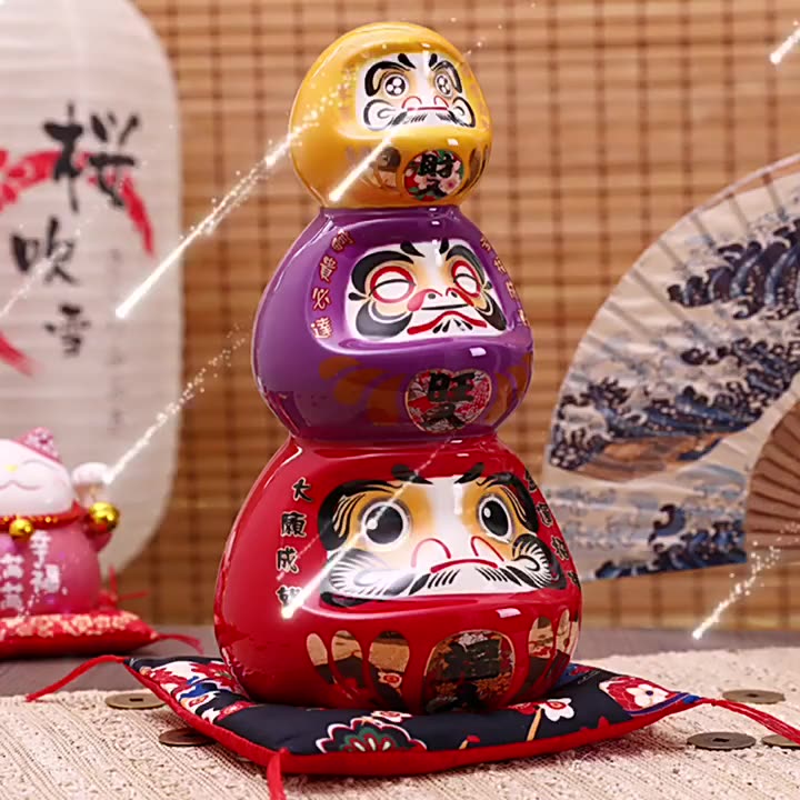 ดารุมะ-daruma-ญี่ปุ่น-ตุ๊กตามงคล-มั่งคั่งร่ำรวย-ขอพรให้สมหวัง-สูง-3-ชั้น-ขนาด-14-14-28-cm