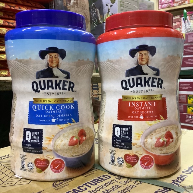 quaker-instant-oatmeal-ข้าวโอ๊ต-2-รูปแบบ-แบบใส่น้ำร้อนชง-ต้มก่อนดื่ม-1000-กรัม