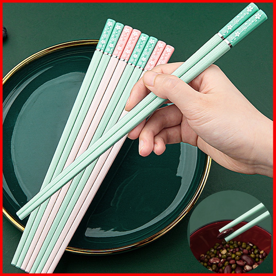 spot-chopsticks-spoon-fork-tableware-reusable-anti-scalding-antibacterial-alloy-chopsticks-kitchen-supplies-bluesky1990