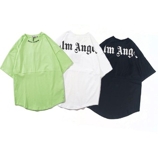 Palm Angels แฟชั่นเสื้อยืดแขนสั้นผ้าฝ้ายพิมพ์ลายสําหรับ Unisex