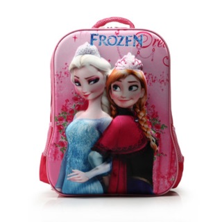 กระเป๋าเป้เด็ก ไฟเบอร์ เจ้าหญิง โฟรเซ่น frozen 3D สามมิติ 41×31 cm ซิป 2 ช่อง กระเป๋านักเรียน กระเป๋าเป้ เป้ เด็ก shopee
