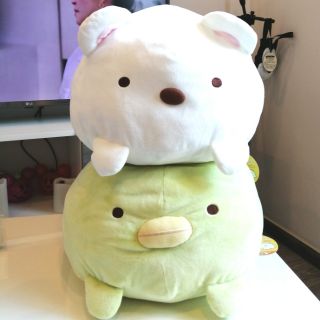 Sumikko Gurashi XL Shirokuma White Bear and Mochi Daifuku Penguin with tag Pillow