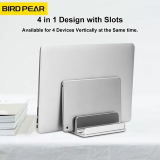 BIRD PEAR Vertical Laptop Stand 4 Slot Aluminum Bookshelf Suporte Notebook Bracket Adjustable For MacBook Pro Laptop Tab