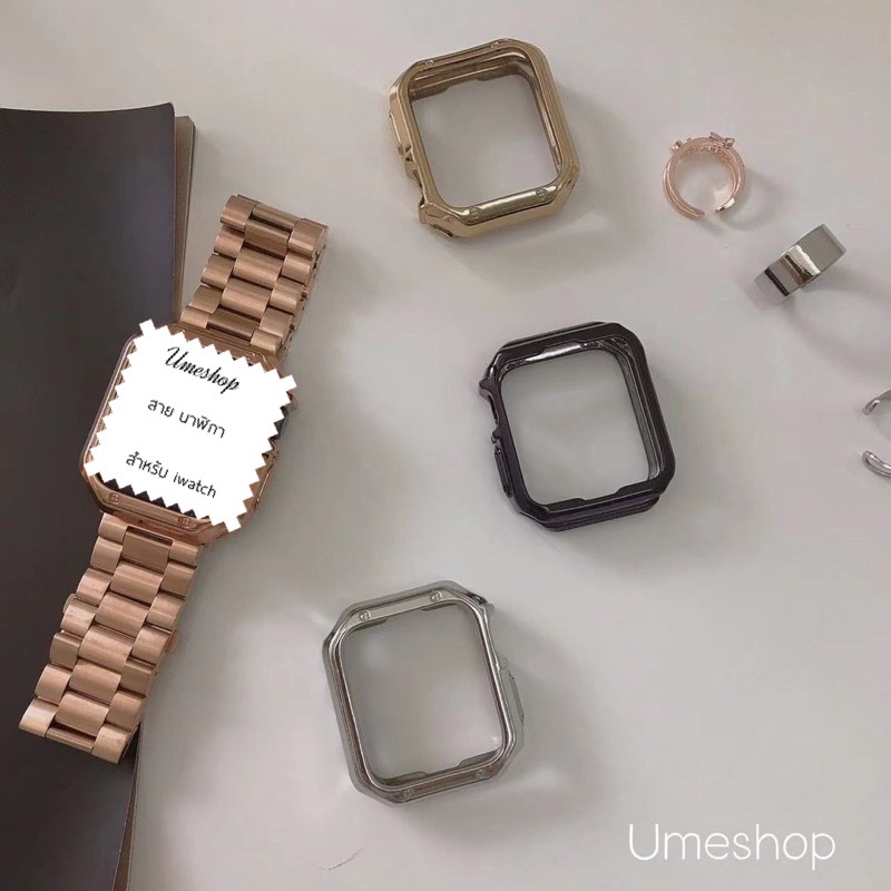 ภาพสินค้าสายสแตนเลสสตีลอินเทรนด์โซ่โลหะสำหรับสาย smart watch 8 7 se 6 5 4 3 watch band บุคลิกภาพ สายนาฬิกา จากร้าน umeshop บน Shopee ภาพที่ 4
