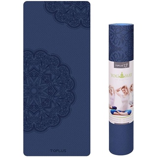 พร้อมส่งเสื่อโยคะ yoga mat 6mm TPE ทูโทน กันลื่น ออกกำลังกาย fitness yoga map แบบมีปุ่มกันลื่น กระชับหุ่นสวย กีฬา ฟิตเนส