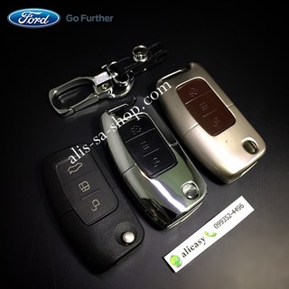 ภาพขนาดย่อของภาพหน้าปกสินค้ากรอบ-เคส ใส่กุญแจรีโมทรถยนต์ รุ่นโคเมี่ยม Ford Fiesta,Focus พับข้าง 3 ปุ่ม จากร้าน alis_sa_shop บน Shopee