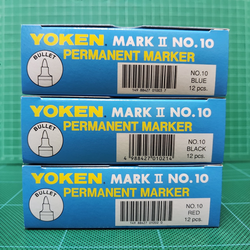 เลือกสีด้านใน-ปากกามาร์คเกอร์-โยเคน-yoken-no-10-กันน้ำ-แห้งไว-เหมาะสำหรับ-เขียนผ้า-พลาสติก-และอื่นๆ-cchaitip-stationery